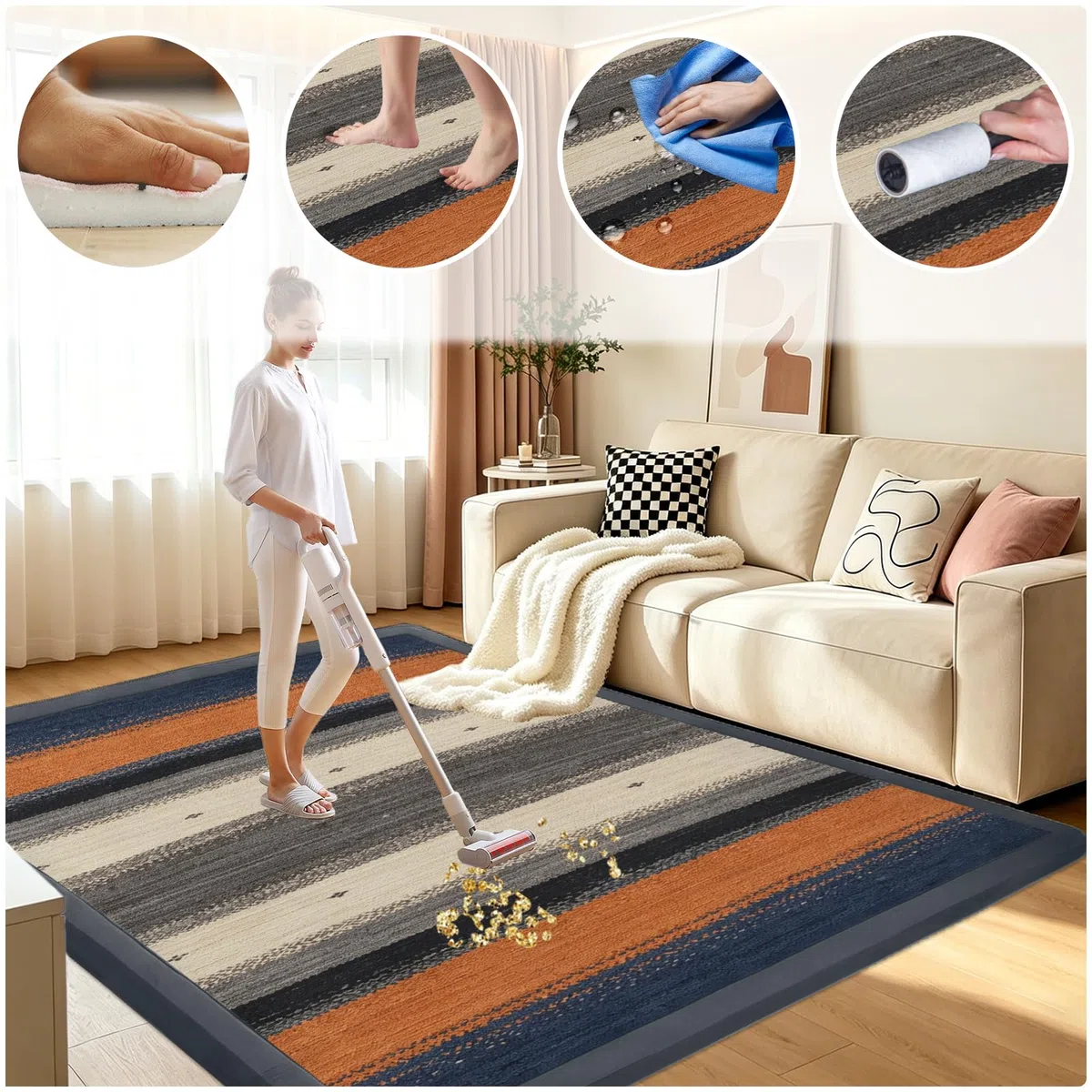 Dywan dla noworodka 2 cm maty do zabawy dla dzieci 70 x 130 cm | Zmywalny, antypoślizgowy, miękki tatami do jogi, ćwiczenia na raczkowanie, łóżko do kojca i zabaw dla dzieci