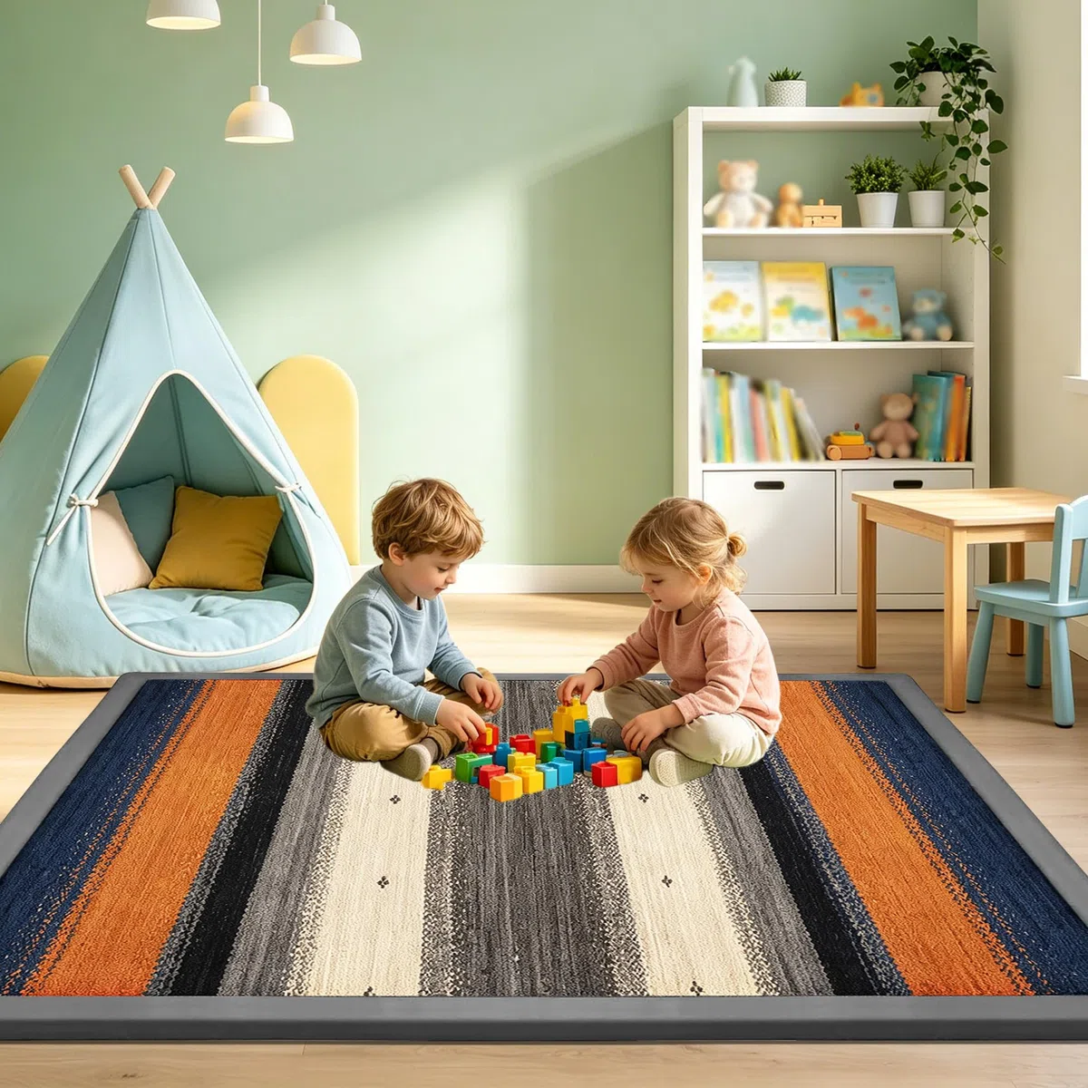 Dywan do pokoju dziecięcego gruby 2 cm 140 x 200 cm | Antypoślizgowe zmywalne miękkie dywaniki do raczkowania, koralowy aksamit do pokoju gier mata do jogi